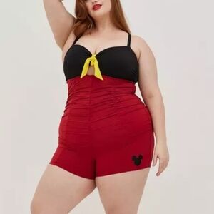 TORRID Disney Collab Mickey Mouse One Piece Swimsuit Romper Size 4X